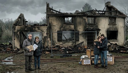 maison qui a pris feu